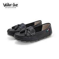 Walker Shop 奥卡索 豆豆鞋女2023年春季新款舒适复古懒人一脚蹬休闲平底鞋