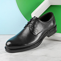 J.Benato 宾度 新品牛皮革商务休闲鞋正装男鞋低跟德比鞋通勤系带皮鞋