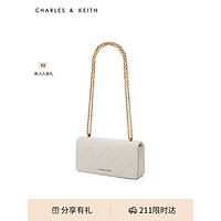 CHARLES & KEITH 油畫菱格包包女包CK6-10680924 奶白色