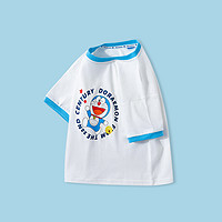 Doraemon 哆啦A梦 男女童短袖t恤夏装儿童打底衫纯棉中大童时尚