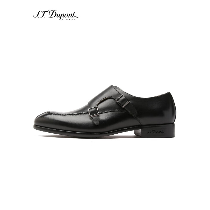 S.T.Dupont都彭男士正装皮鞋绅士孟克鞋真牛皮通勤憎侣鞋L31232749 黑色 38欧码