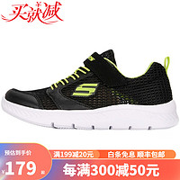 SKECHERS 斯凯奇 大童运动鞋男童透气跑步鞋休闲鞋 660070L/BKLM 660070L-BKLM 38