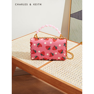 七夕情人节礼物CHARLES＆KEITH22夏新品CK2-80770563女士花边链条手提单肩斜挎包 粉红色Pink S