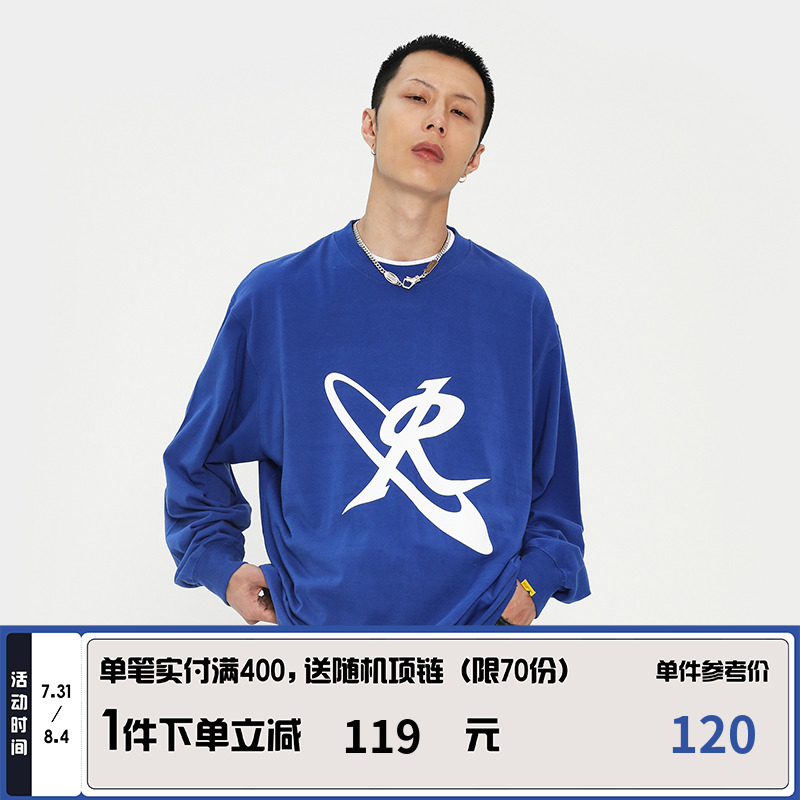 RANDOMEVENT(RDET)  R-LOGO LS长袖T恤宽松oversize秋男潮 M 红色