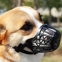 Dogstory 狗嘴套寵物口罩中大型犬通用防咬保護套德牧金毛柯基泰迪 黑色 S+（適合10斤狗狗）