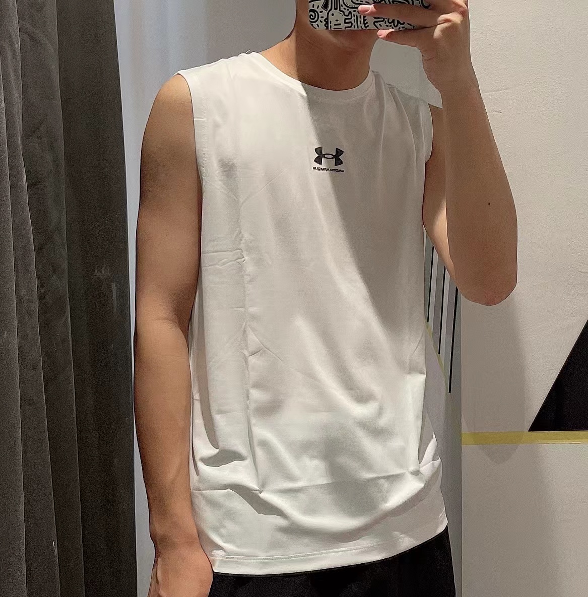 安德玛 UNDER ARMOURkids2023年新款运动背心 232101488 黑色 170