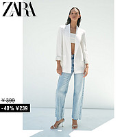 ZARA 特价精选 女装 印花袖口纯亚麻西装外套 7726707 250