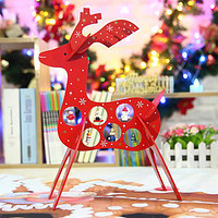 爱新奇 木质圣诞鹿 创意圣诞鹿摆件 圣诞装饰品 节日礼物 木制圣诞树摆件