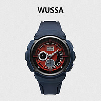 WUSSA 舞时 VV系列双显运动石英手表橡胶表带高弹防水潮流时尚多功能腕表 DV02B