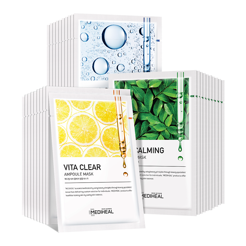 美迪惠尔可莱丝玻尿酸补水保湿积雪草稳护维生素亮肤安瓶面膜10片