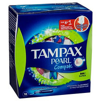 TAMPAX 丹碧丝 珍珠导管置入式卫生棉条 大流量（防止渗漏、环保）18条