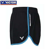 VICTOR 威克多 羽毛球服男女款短褲速干 春夏季針織運動短褲團購款 藍色 XL
