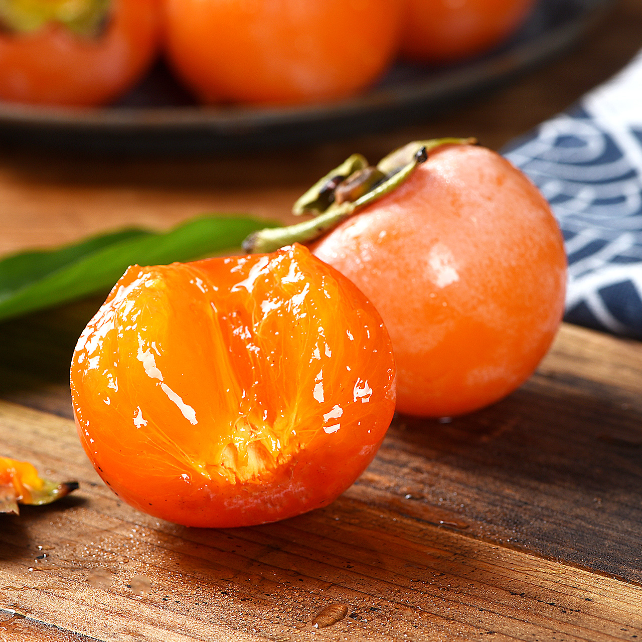 陕西临潼火晶柿子30枚新鲜当季水果整箱包邮软甜水晶小柿子非脆硬