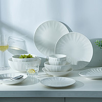 INMIND HOUSE 碗碟套装家用浮雕金盏花陶瓷餐具日式碗盘白瓷盘子碗筷