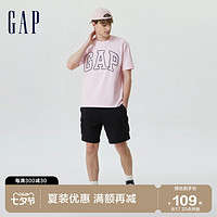 Gap 盖璞 男装工装短裤LOGO法式圈织软卫裤夏季2023新款602754休闲裤子