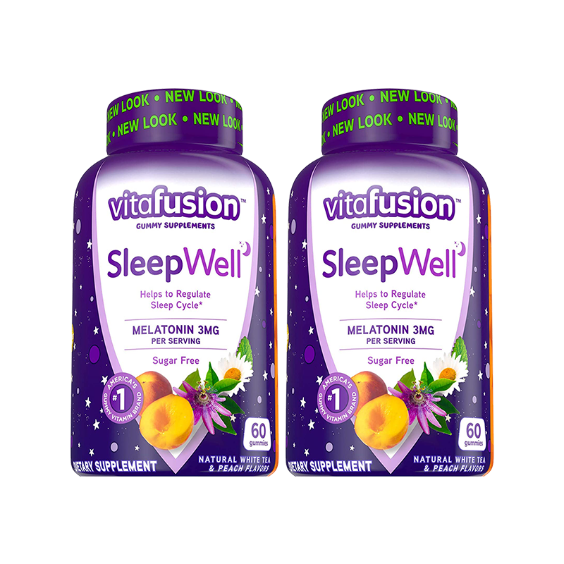 vitafusion 美国进口褪黑素安眠助睡眠退黑色素睡眠软糖 60粒*2瓶