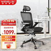 恒林 大师椅电脑椅办公椅人体工学老板椅升降转椅 HLC-2577
