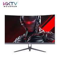 KKTV 27英寸曲面显示器电脑显示屏便携电竞 游戏液晶全面屏 黑色K27QH