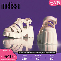 melissa 梅丽莎）2023新款Megan高跟时尚果冻罗马齿轮凉鞋女33835 米色 7（38码）