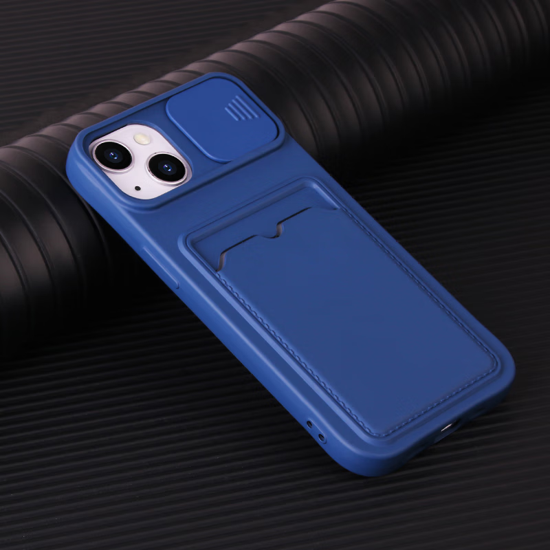 捷威丘 苹果14pro推拉窗式卡包手机壳iPhone13Pro镜头保护硅胶防摔外壳带卡套可放门禁卡男 推拉式保护镜头-卡套一体 iPhone14