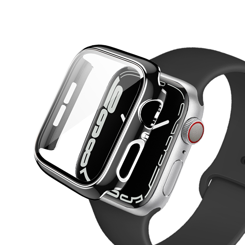 KEZTNG 适用苹果手表iwatch7/8保护套硅胶apple watch6全包se膜s6手表带4/5代保护壳40/41/45膜一体s7防水薄表壳透明