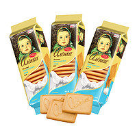 88VIP：Alenka chocolate 爱莲巧牛奶味饼干俄罗斯进口大头娃娃休闲食品下午茶点心早餐570g
