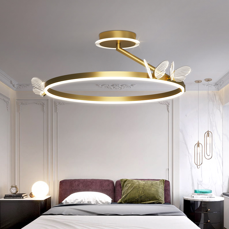 奥朵法式轻奢主卧室吸顶灯温馨浪漫蝴蝶现代简约吊灯餐厅客厅灯具