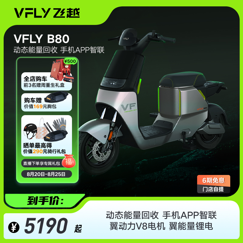VFLY飞越 B80新国标电动自行车48V锂电智能男女长续航