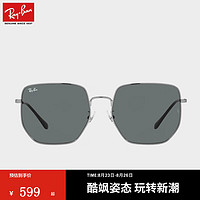 Ray-Ban 雷朋 RayBan）雷朋太陽鏡時尚款0RB3764D 004/87銀框深灰色鏡片 尺寸59