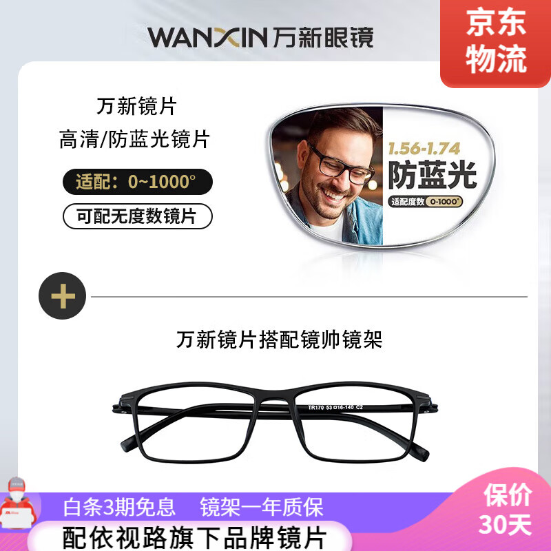 winsee 万新 1.60 非球面镜片+多款钛架眼镜框可选