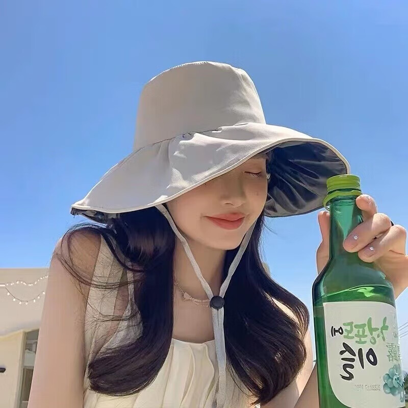 在水蓉 全顶黑胶遮阳帽