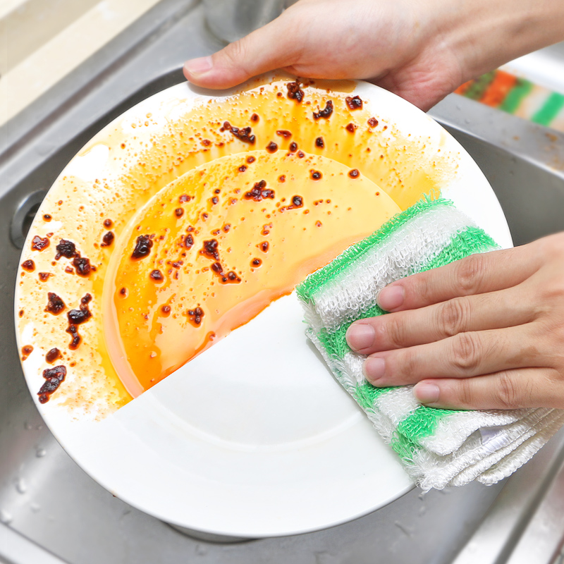 妙潔 妙洁洗碗布竹纤维厨房抹布家务专用百洁布吸水不不沾油易清洁毛巾