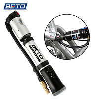 BETO MP台湾BETO双气缸超高压300psi附压力表打气筒 自行车打气筒