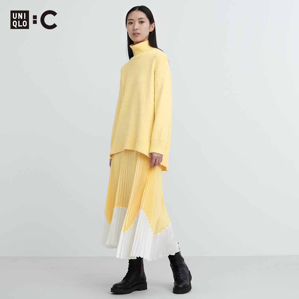 UNIQLO 优衣库 设计师合作款女装 : C拼色打褶裙半身裙风琴裙462663