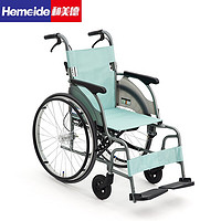 三贵 日本Miki三贵轮椅折叠轻便小便携老人残疾人可推老年人车旅行小型超轻代步车MOC-43J（LK） 绿色大轮款