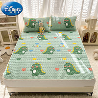 Disney 迪士尼 冰丝凉席三件套乳胶凉席可机洗宿舍凉席床垫单人双人儿童夏天席子 小恐龙 90