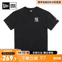 T恤男女MLB刺绣小标NY潮休闲透气圆领短袖