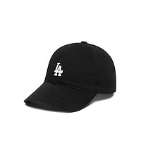 黑卡會員：MLB 軟頂小標黑色LA白標鴨舌帽