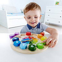 黑卡会员：Hape 积木时钟 儿童益智玩具宝宝2-3岁男数字立体早教拼图拼板模型