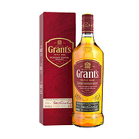 PLUS会员：Grant's 格兰 三桶陈酿调配型进口洋酒苏格兰单一麦芽威士忌 1000ml(礼盒装）