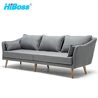 HiBoss 办公家具办公沙发简约休闲会客接待沙发商务洽谈布艺沙发三人位