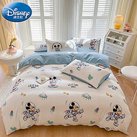 Disney 迪士尼 床上四件套牛奶绒床单被套枕套儿童床上用品学生宿舍单双人床套件 米奇伙伴 被套200*230