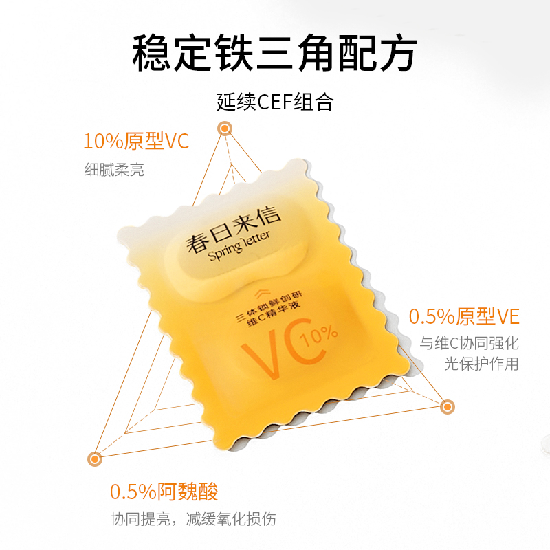 春日来信 新版3.0春日来信10%VC次抛精华液4片装更抗氧更紧致更透亮肌肤