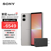 SONY 索尼 Xperia 5 V 智能5G手机 6.1英寸HDR OLED直屏 5000mAh电池 8G+256G 银色 充电器套装