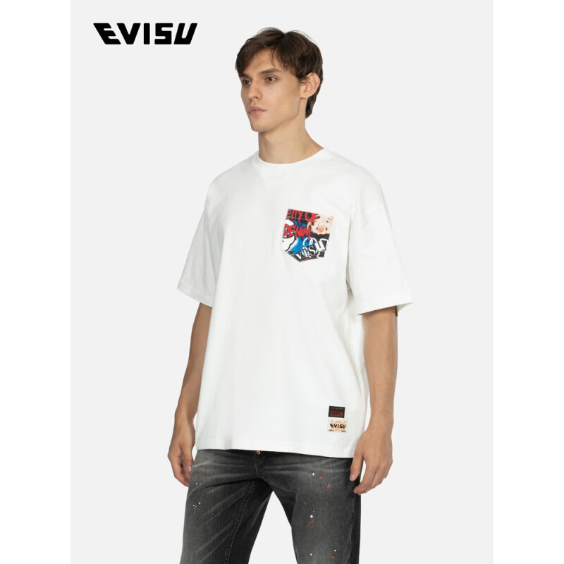 EVISU 2023秋季 男士家花及海鸥印花T恤2EAHTM3TS8060LFCT 白色 M（建议选小1-2尺寸）