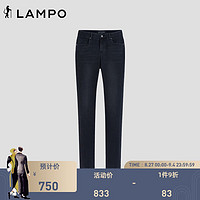 蓝豹（LAMPO）23全季新款商务休闲牛仔裤男士易打理休闲长裤 深灰 31