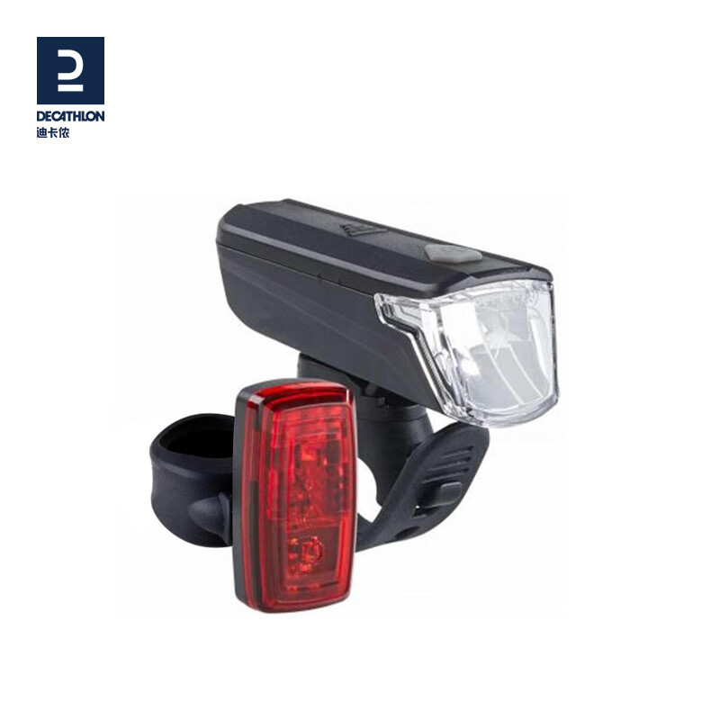 迪卡侬自行车灯前后灯套装山地公路夜骑LED灯 前后灯套装