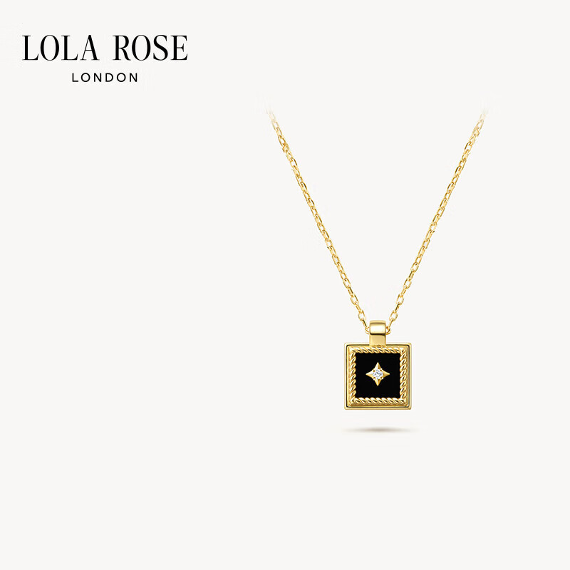 LOLA ROSE 画框系列黑玛瑙复古项链情人节礼物送女友