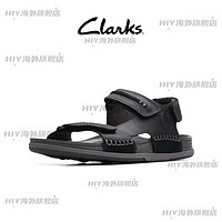 Clarks其乐男鞋自然系列2023夏魔术贴凉鞋舒适沙滩鞋 黑色261723327 39.5