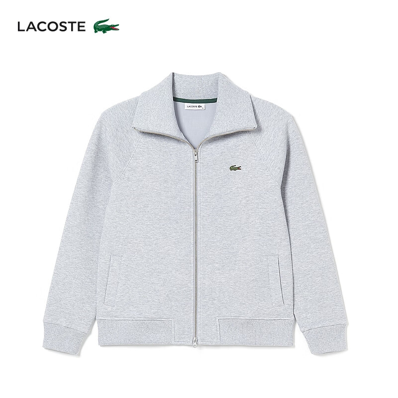 LACOSTE法国鳄鱼女装23春夏新款休闲百搭灰色卫衣外套|SF2961 CCA/灰色 34/XS/155